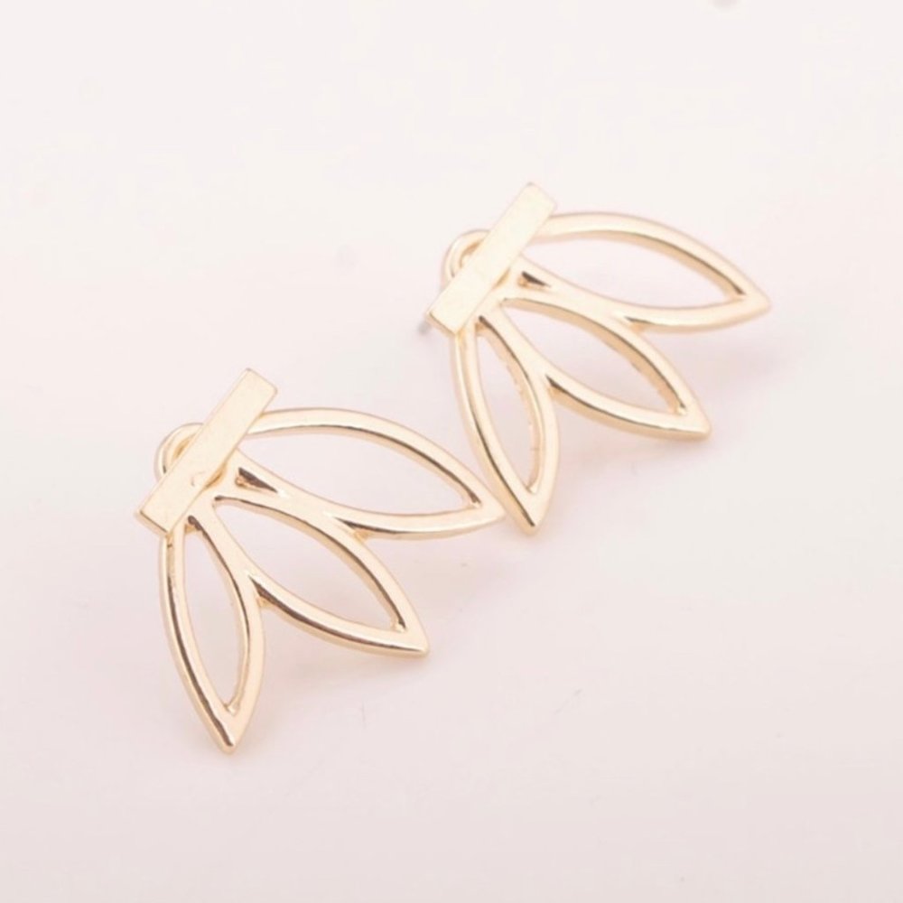 2/$20 Gold Boho Lotus Bar Stud Earring